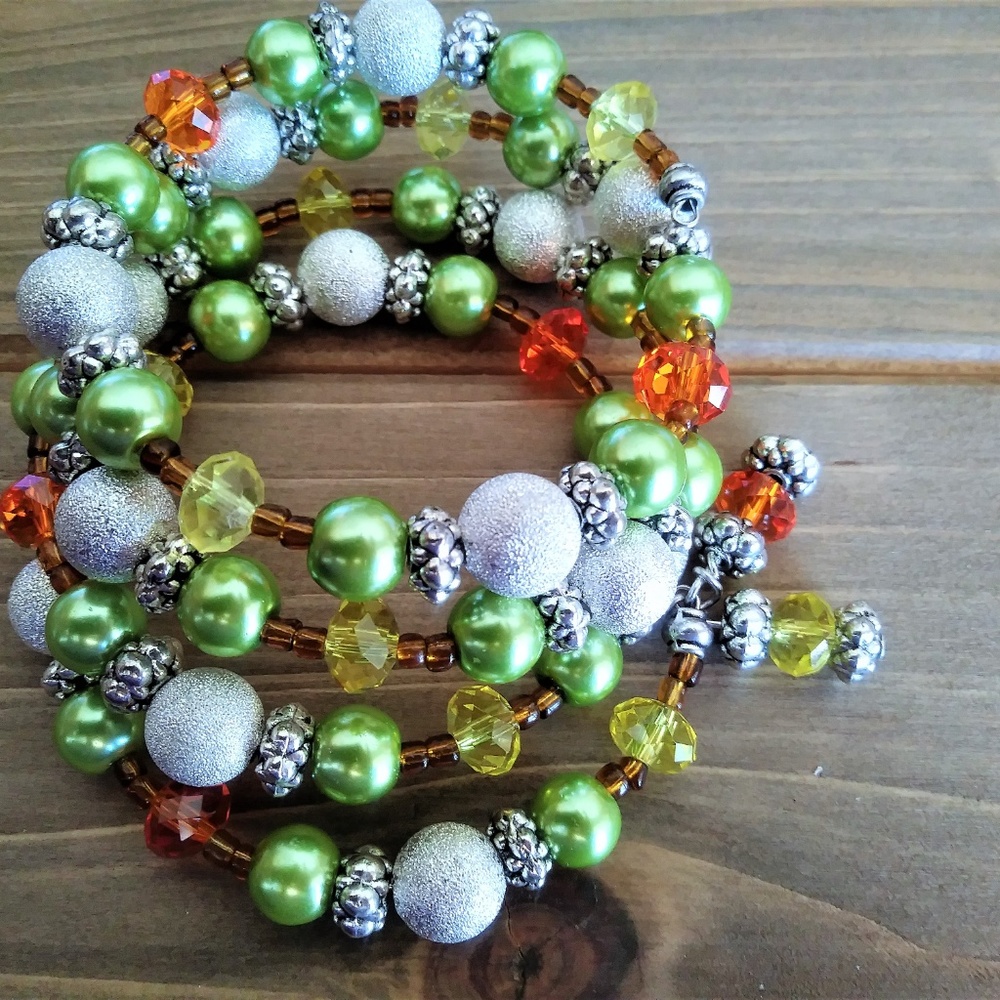 3 for $49 New Crystal & Glass Pearl Wrap Bracelet